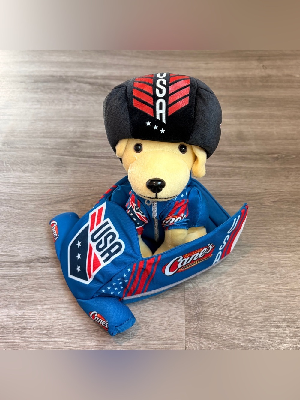 Raising Canes Team USA bobsled plush puppy stuffed animal